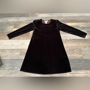 Another Thyme Sz 6 Dark Chocolate brown Velvet Velour Long Sleeve Dress.